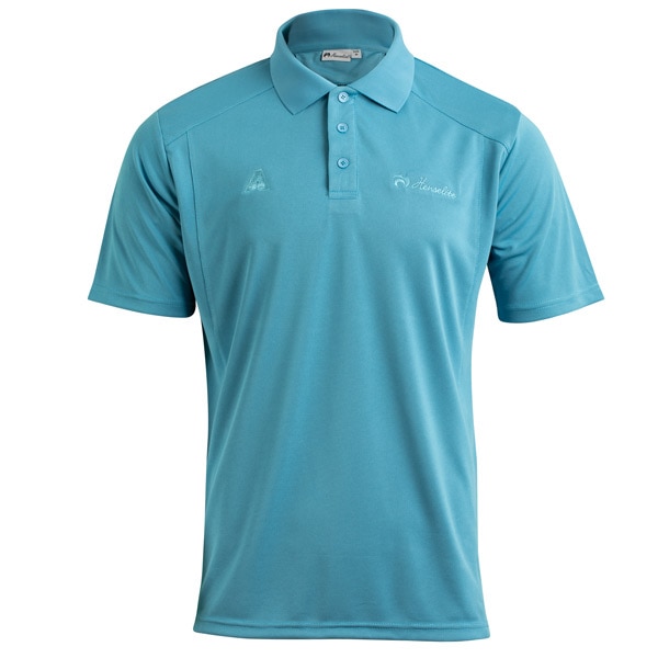 Henselite logo and Bowls Australia logo on performance polo